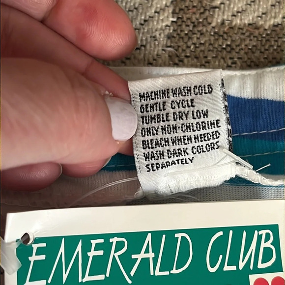 Vintage Emerald Club Juniors shoulder pads striped T-shirt - Picture 12 of 14